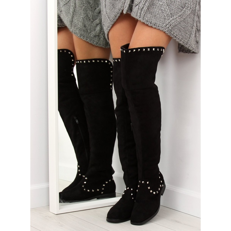 Black flat thigh boots T161 2 Black flat thigh boots T161 2