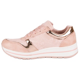 Kayla Sneakers tied with a ribbon pink 5