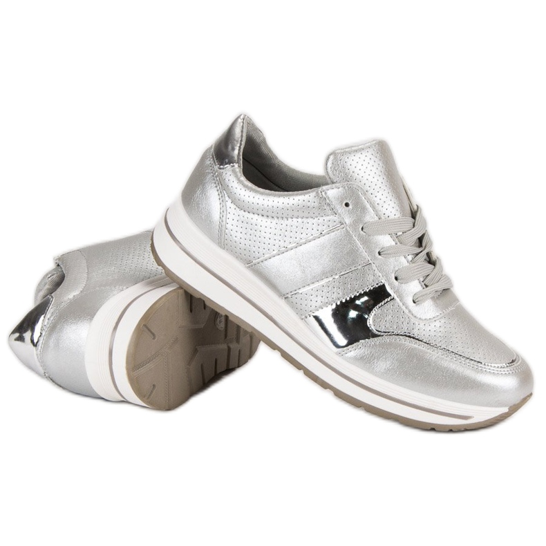 Silver sneakers grey 1
