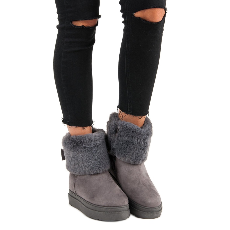 Snow boots With VINCEZA fur grey 1