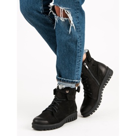 Black VINCEZA Workers Boots 2 Black VINCEZA Workers Boots 2
