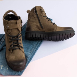 Khaki VINCEZA Workers boots green 1