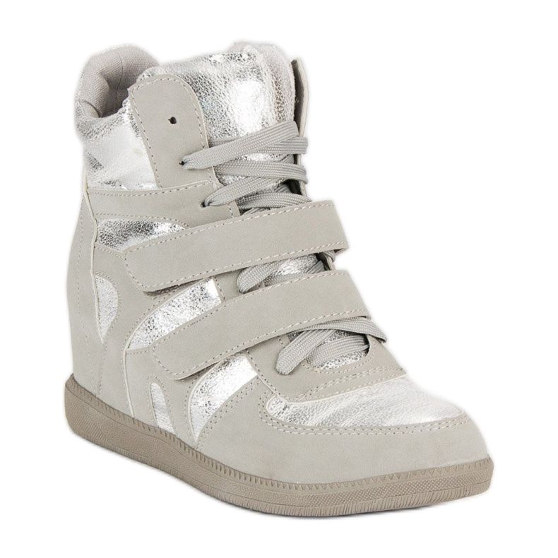 Shiny sneakers grey 1