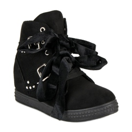 Super Me Black sneakers with bows 1 Super Me Black sneakers with bows 1