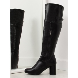 Black high heels boots A-9 Black 1