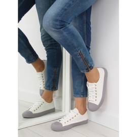 Women's white and gray sneakers BL97P WHITE / GRAY grey 2