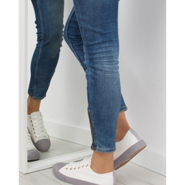Women's white and gray sneakers BL97P WHITE / GRAY grey 1