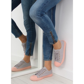 Gray and pink women's sneakers BL97P GRAY / PINK grey 2