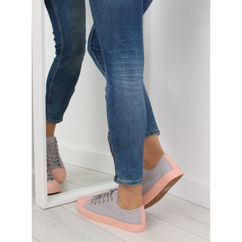 Gray and pink women's sneakers BL97P GRAY / PINK grey 1