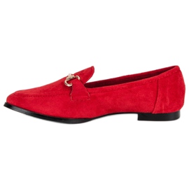 Slip-on suede loafers red 1