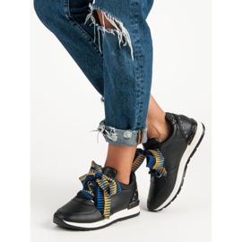 Fashionable tied sneakers black 2
