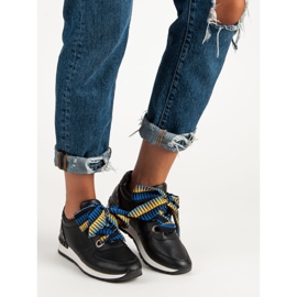 Fashionable tied sneakers black 1