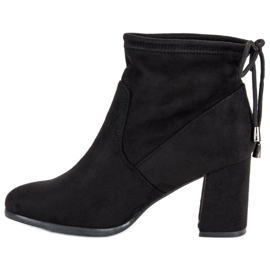 Suede high-heeled ankle boots black 1