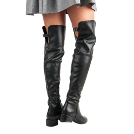 Black Thigh-boots On Low Heels 2