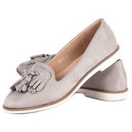 Super Me Gray fringed loafers grey 2 Super Me Gray fringed loafers grey 2