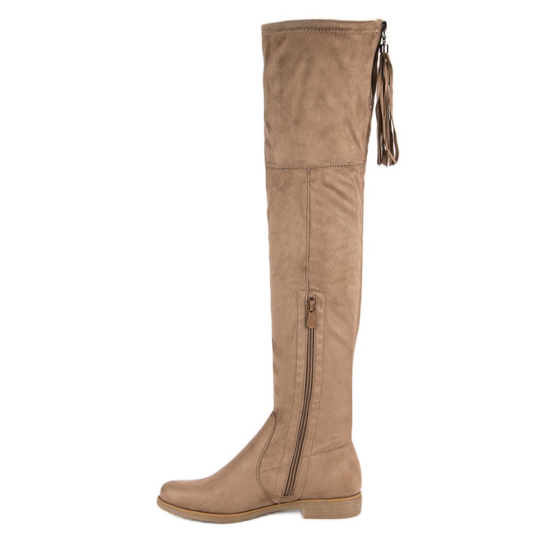 Super Me Suede thigh boots brown 1