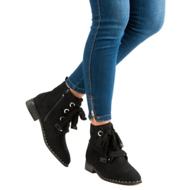 Suede Lace-Up Boots black 2