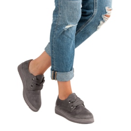 Suede lace-up sneakers grey 2