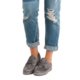 Suede lace-up sneakers grey 1