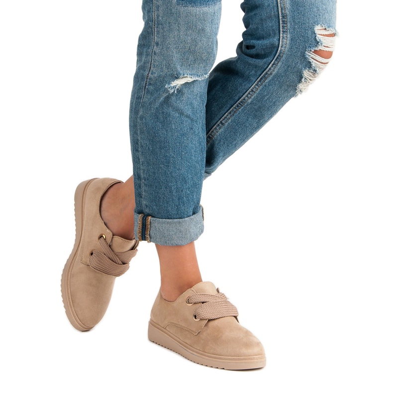 Suede Lace-up Sneakers brown 1