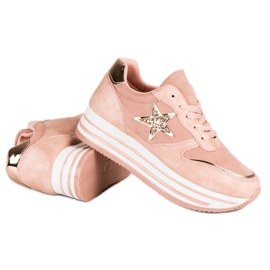 Fashionable sneakers on the platform pink 1
