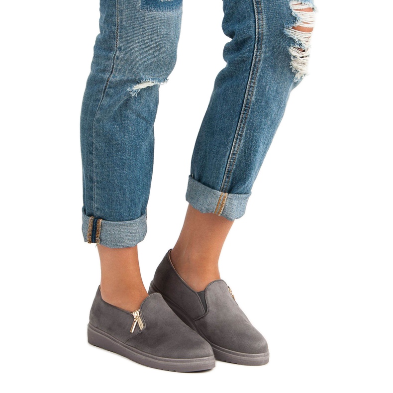 Suede sneakers grey 1