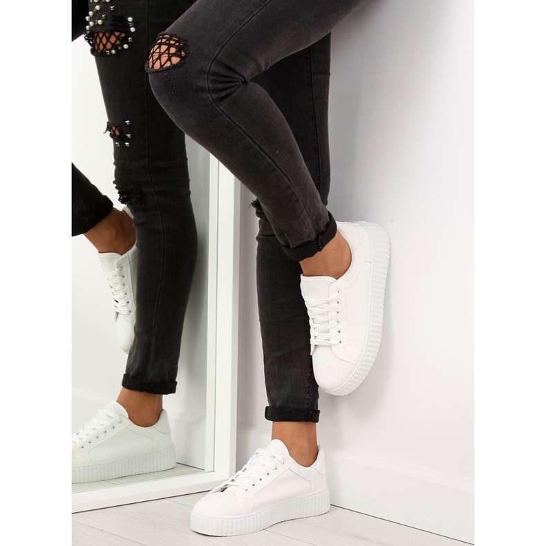 White AX03 White sneakers with high sole 1