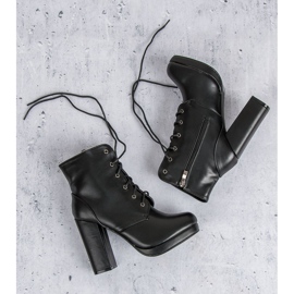 Small Swan Lace-up boots on the post black 1