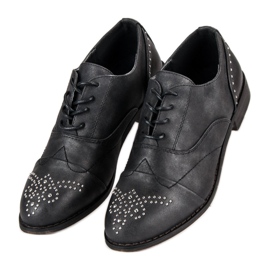Super Me Fashionable tied shoes black 1