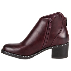 Burgundy high-heeled vinceza boots red 1