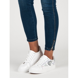 White sneakers with print grey 1