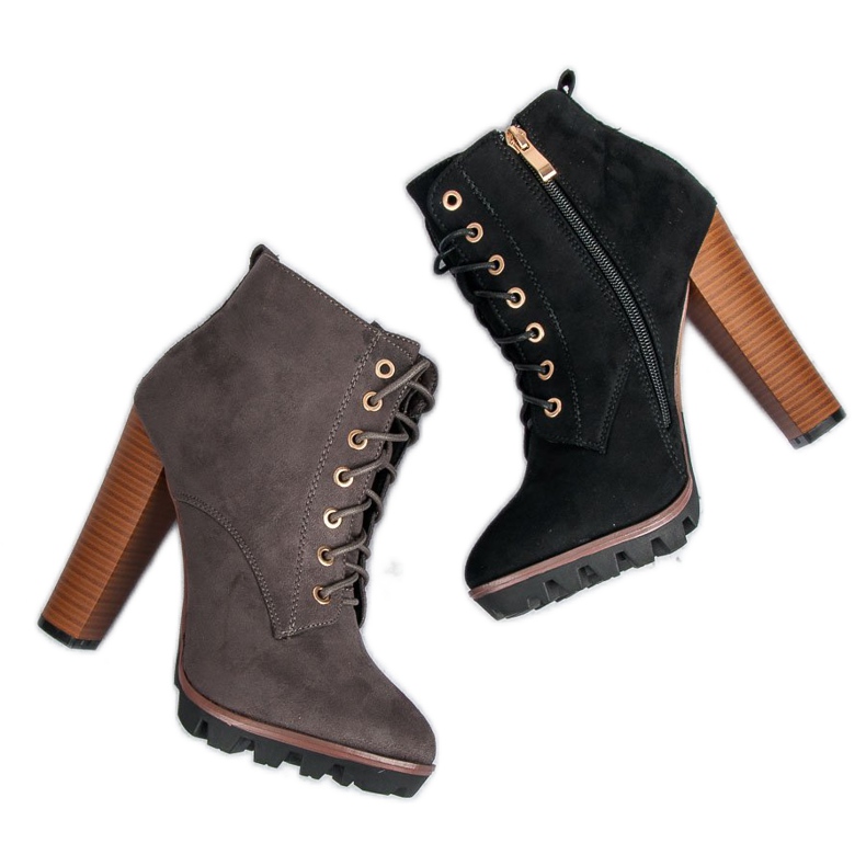 Black tied ankle boots 2