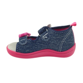 American Club American children's shoes sandals butterflies leather insole pink navy blue 2
