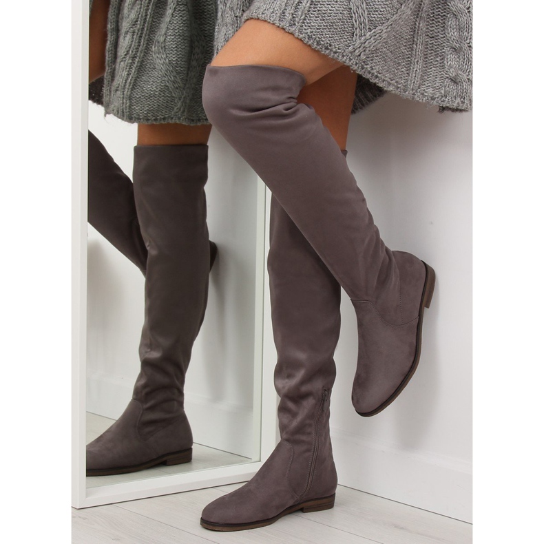 Classic gray musketeer boots 887-PG Gray grey 2 Classic gray musketeer boots 887-PG Gray grey 2