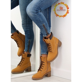 Timber boots on high heels, camel 7-9028 brown 1