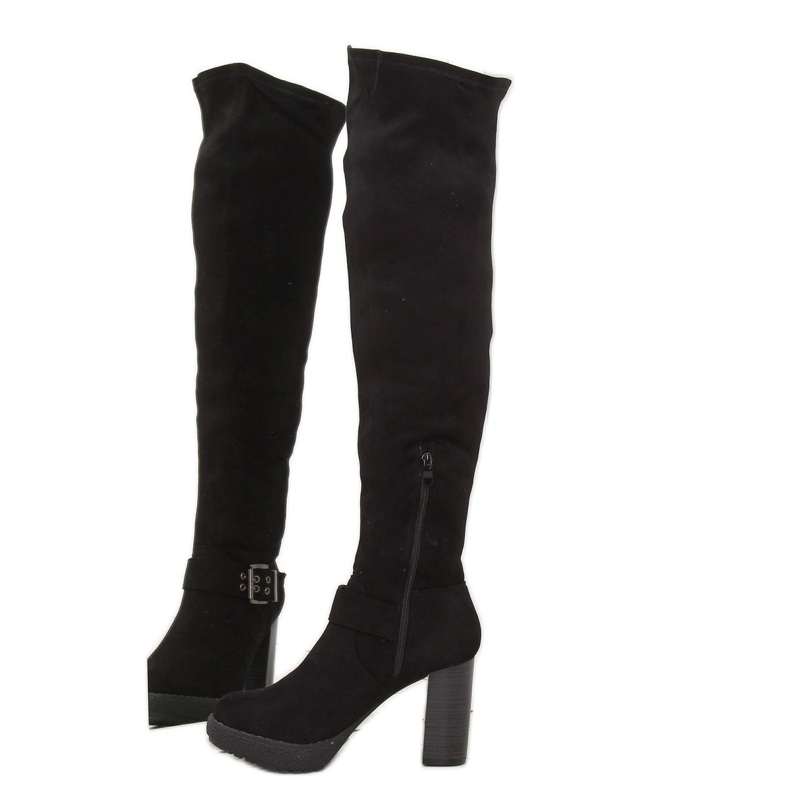 Black 862-GG Black platform boots 1
