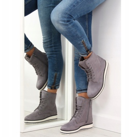 Gray Lace-up boots 6207 Gray grey 2