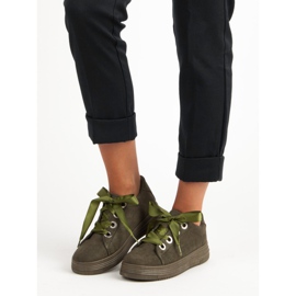 Dark green suede sneakers 1