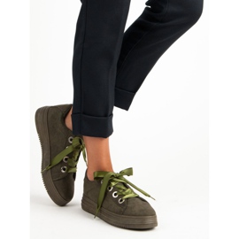 Dark green suede sneakers 2