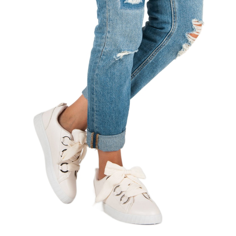 Super Me Beige lace-up sneakers 2