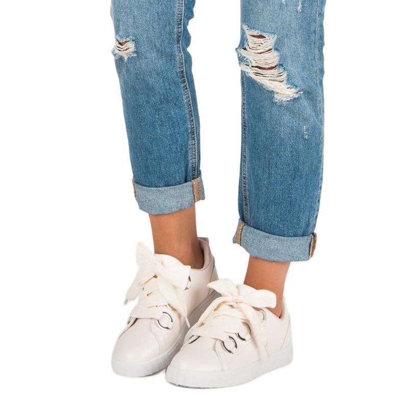 Super Me Beige lace-up sneakers 1