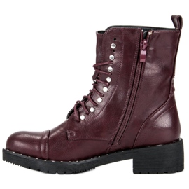 Burgundy boots red 1