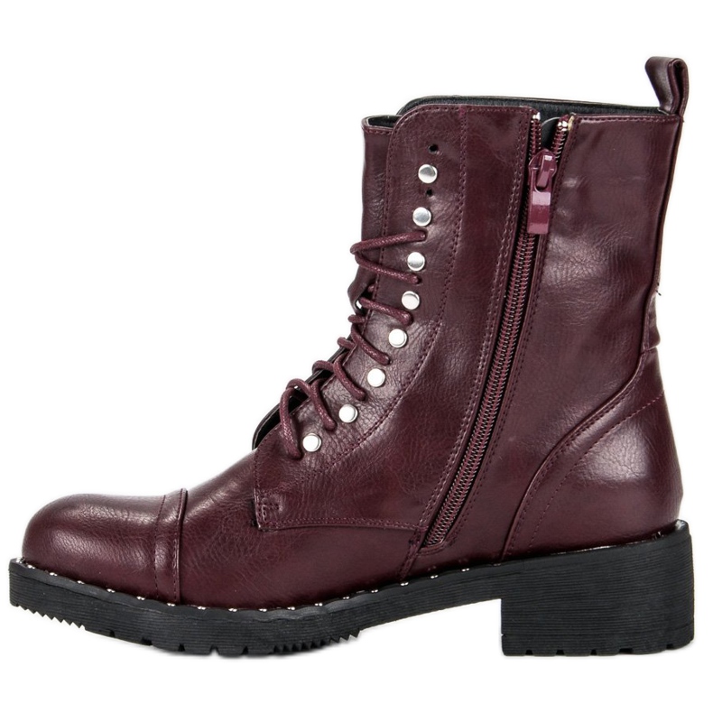 Burgundy boots red 1