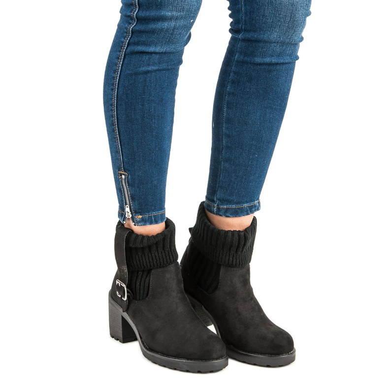 Seastar Suede high-heeled boots black 1