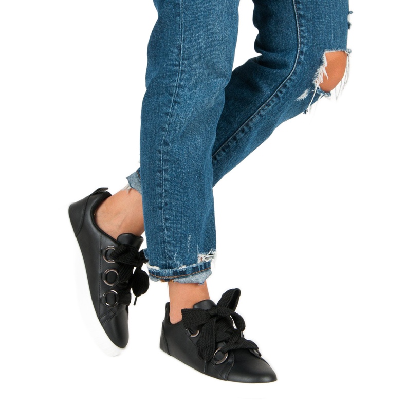 Super Me Black lace-up sneakers 2