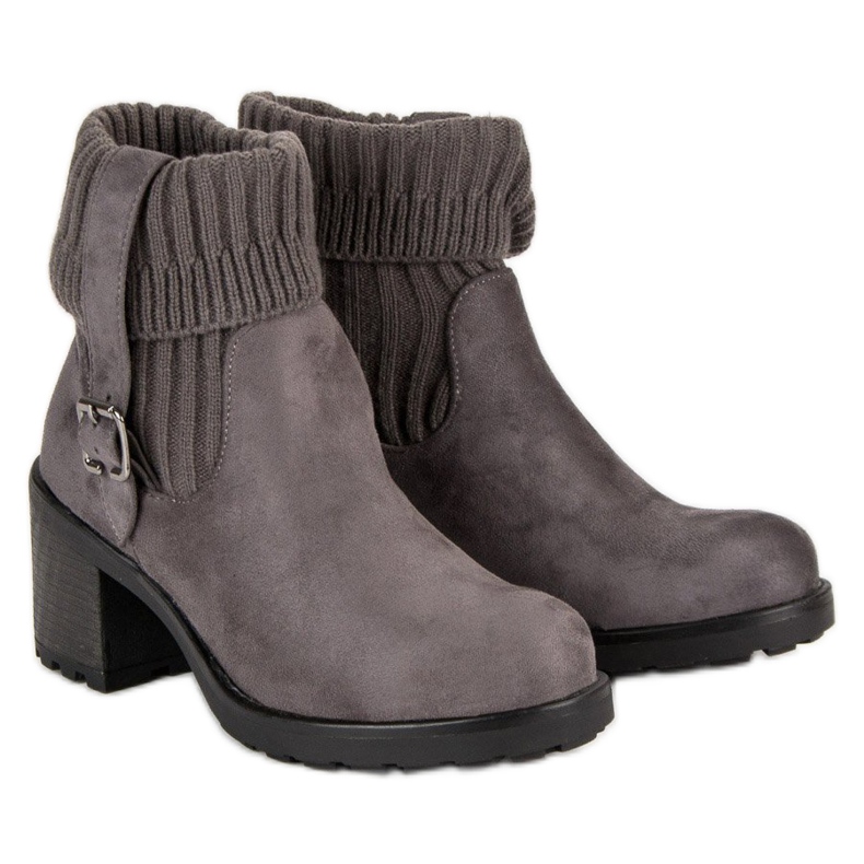 Seastar Suede high-heeled boots grey 1