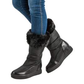 Seastar Black snow boots with fur 1