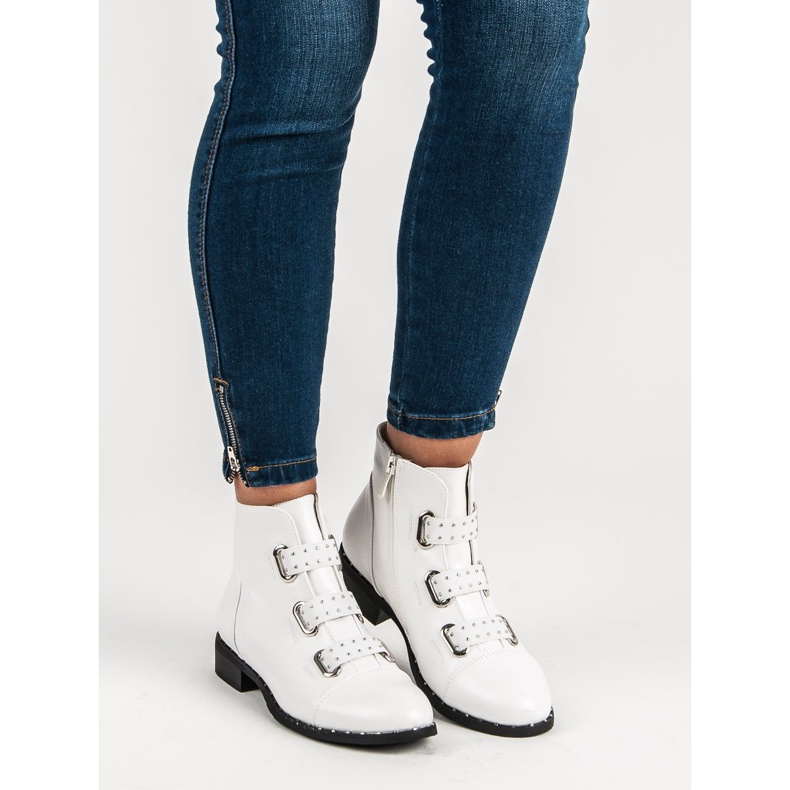 Bestelle White ankle boots with a zipper 2