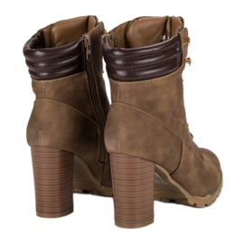 Kayla Tied high-heeled ankle boots brown 1