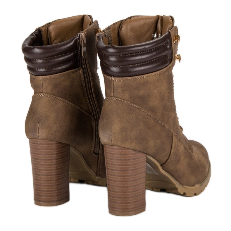 Kayla Tied high-heeled ankle boots brown 1